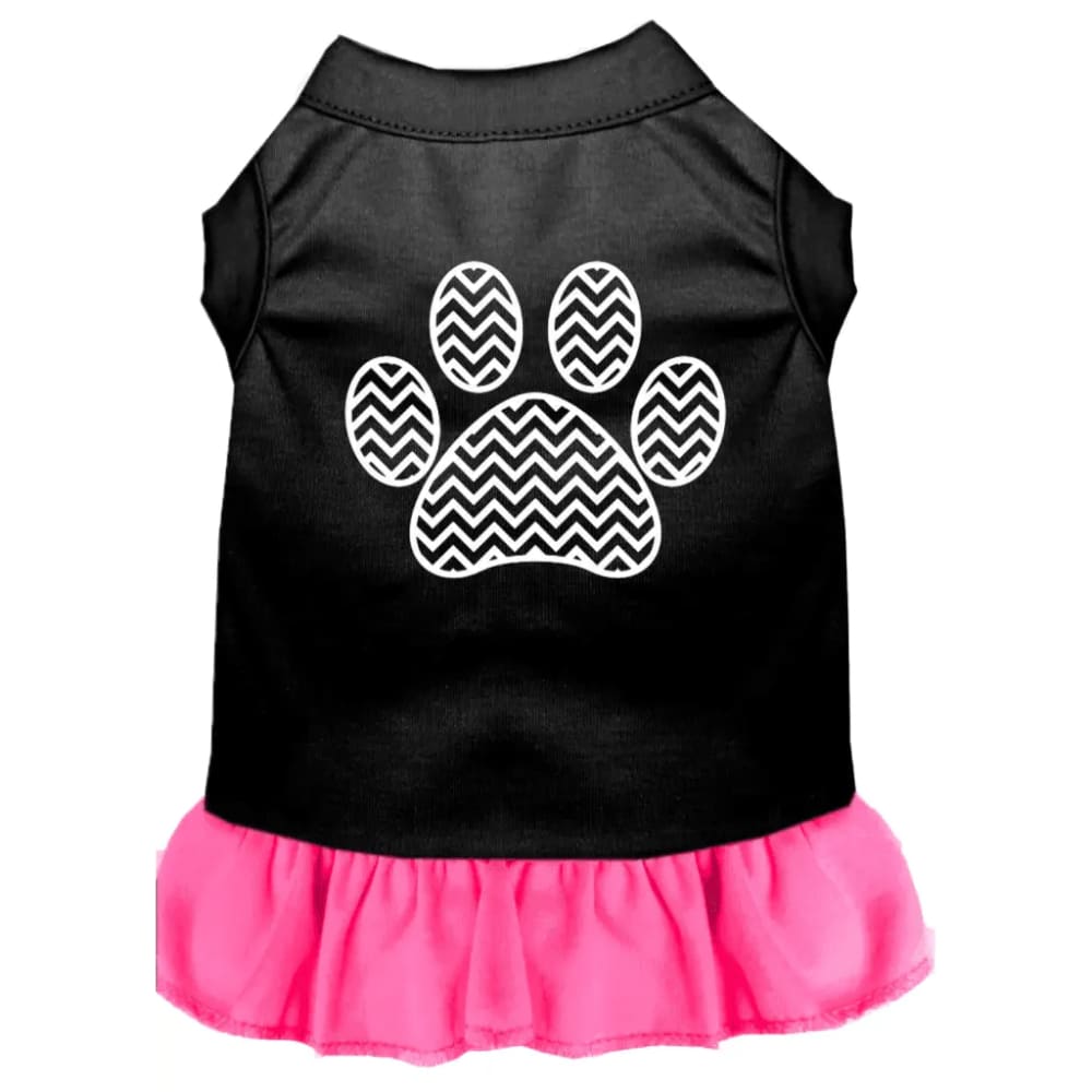 Chevron Paw Screen Print Dog Dress - Screen Print Dog