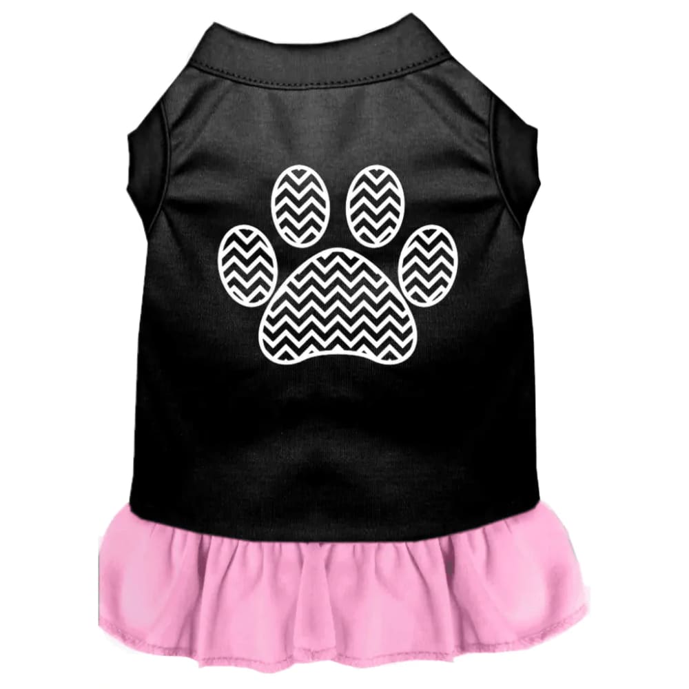 Chevron Paw Screen Print Dog Dress - Screen Print Dog