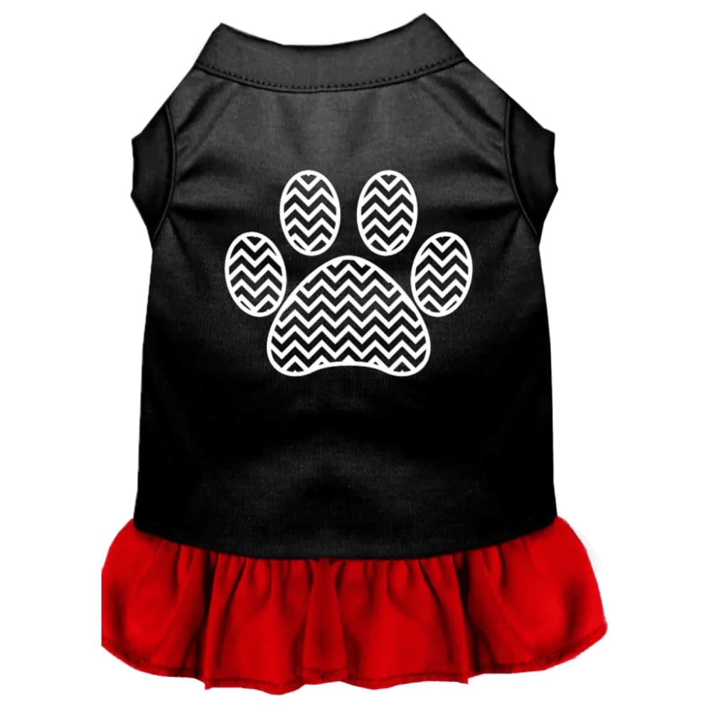 Chevron Paw Screen Print Dog Dress - Screen Print Dog