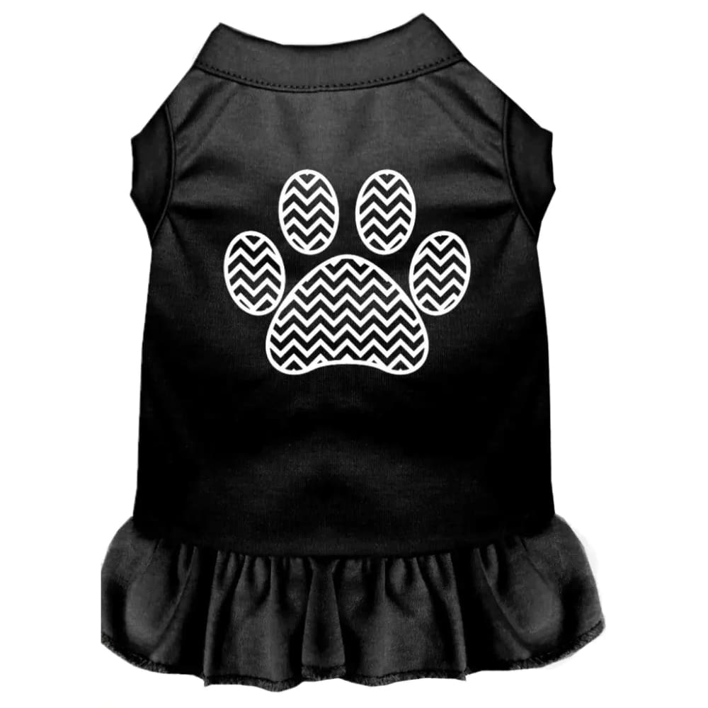 Chevron Paw Screen Print Dog Dress - Screen Print Dog