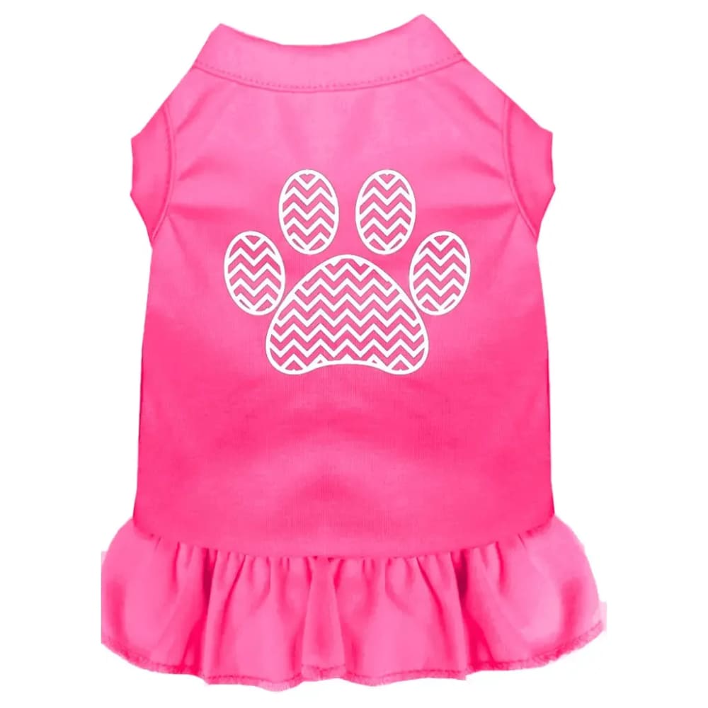 Chevron Paw Screen Print Dog Dress - Screen Print Dog