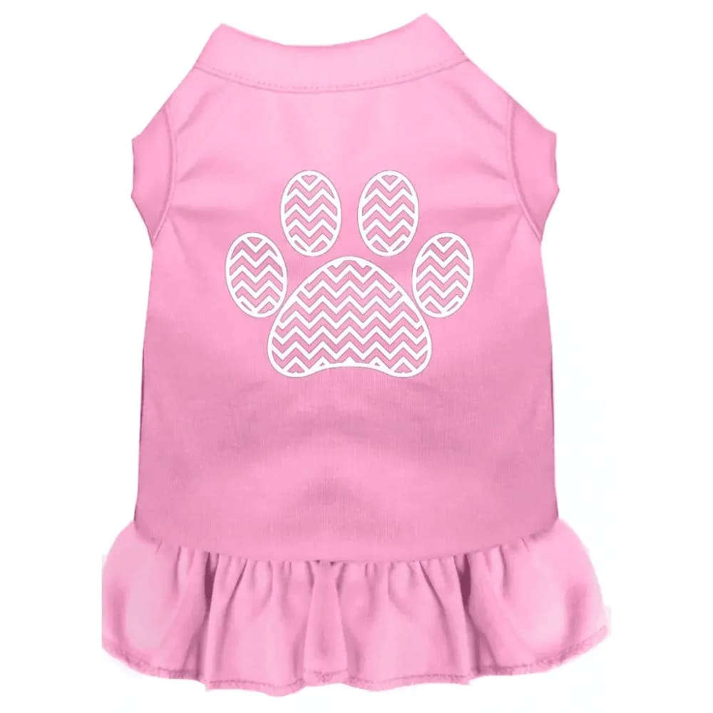 Chevron Paw Screen Print Dog Dress - Screen Print Dog