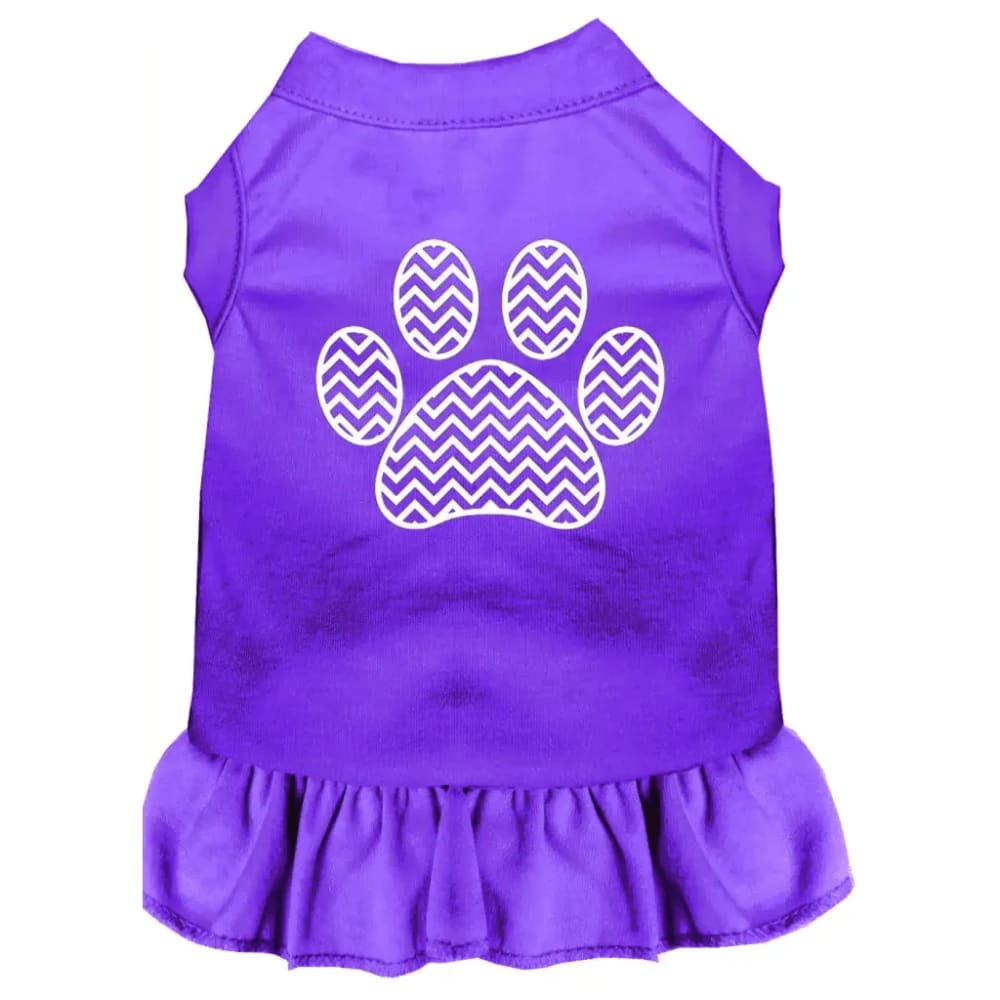 Chevron Paw Screen Print Dog Dress - Screen Print Dog