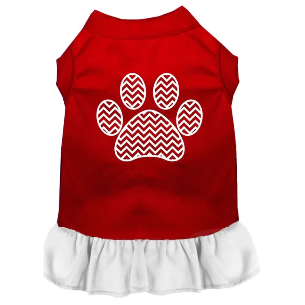 Chevron Paw Screen Print Dog Dress - Screen Print Dog