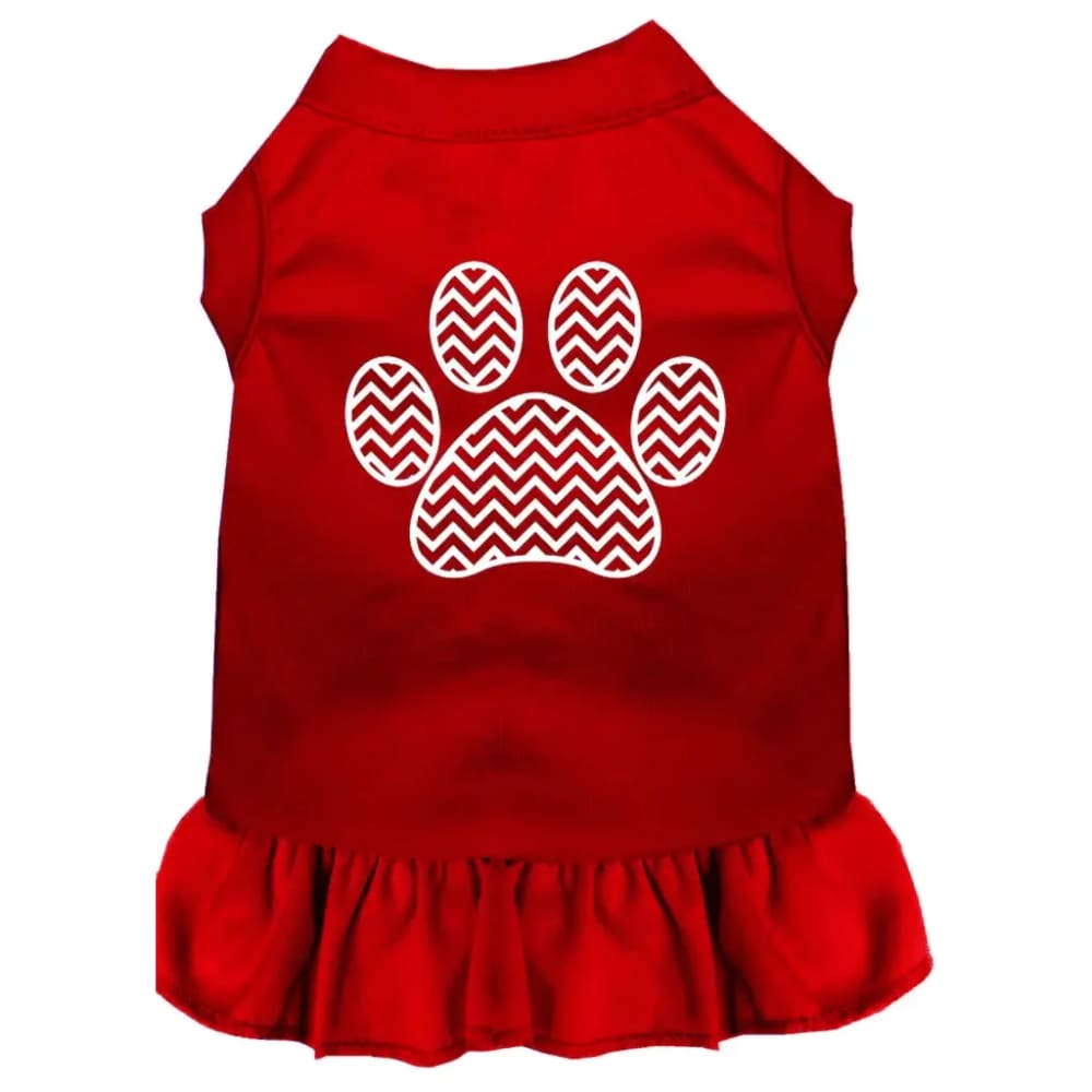 Chevron Paw Screen Print Dog Dress - Screen Print Dog