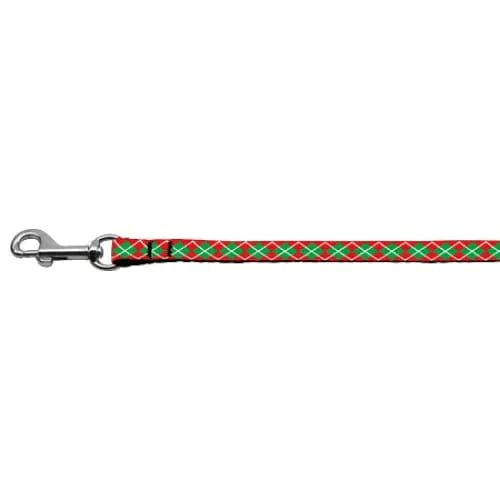 Christmas Argyle Nylon Ribbon Dog Collars and Leashes