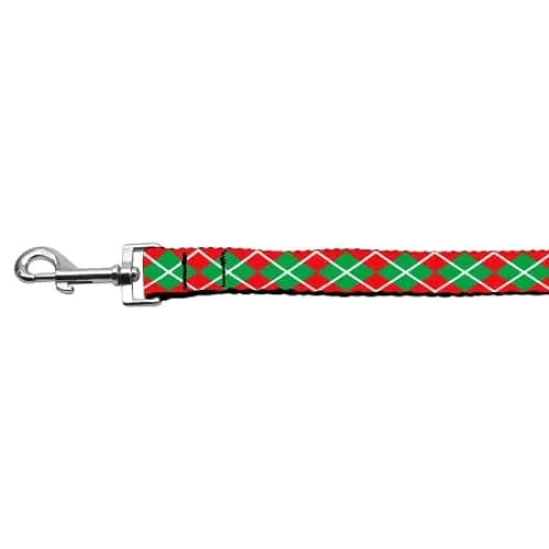 Christmas Argyle Nylon Ribbon Dog Collars and Leashes