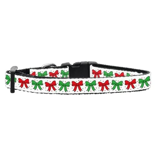 Christmas Bows Nylon Ribbon Cat Safety Collar - Christmas