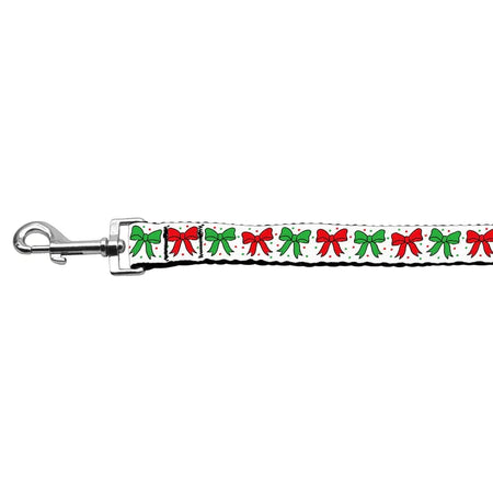 Christmas Bows Nylon Ribbon Dog Collars and Leashes