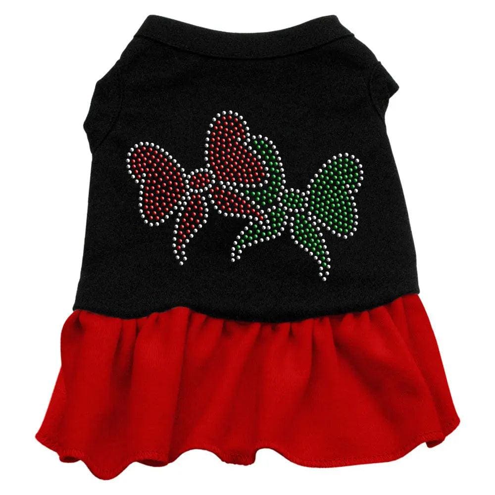 Christmas Bows Rhinestone Pet Dress - Screen Print Dog