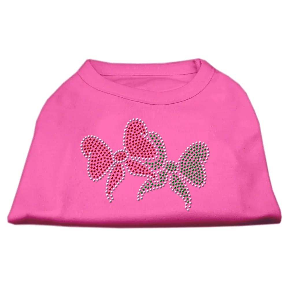 Christmas Bows Rhinestone Pet Shirt - Screen Print Shirts