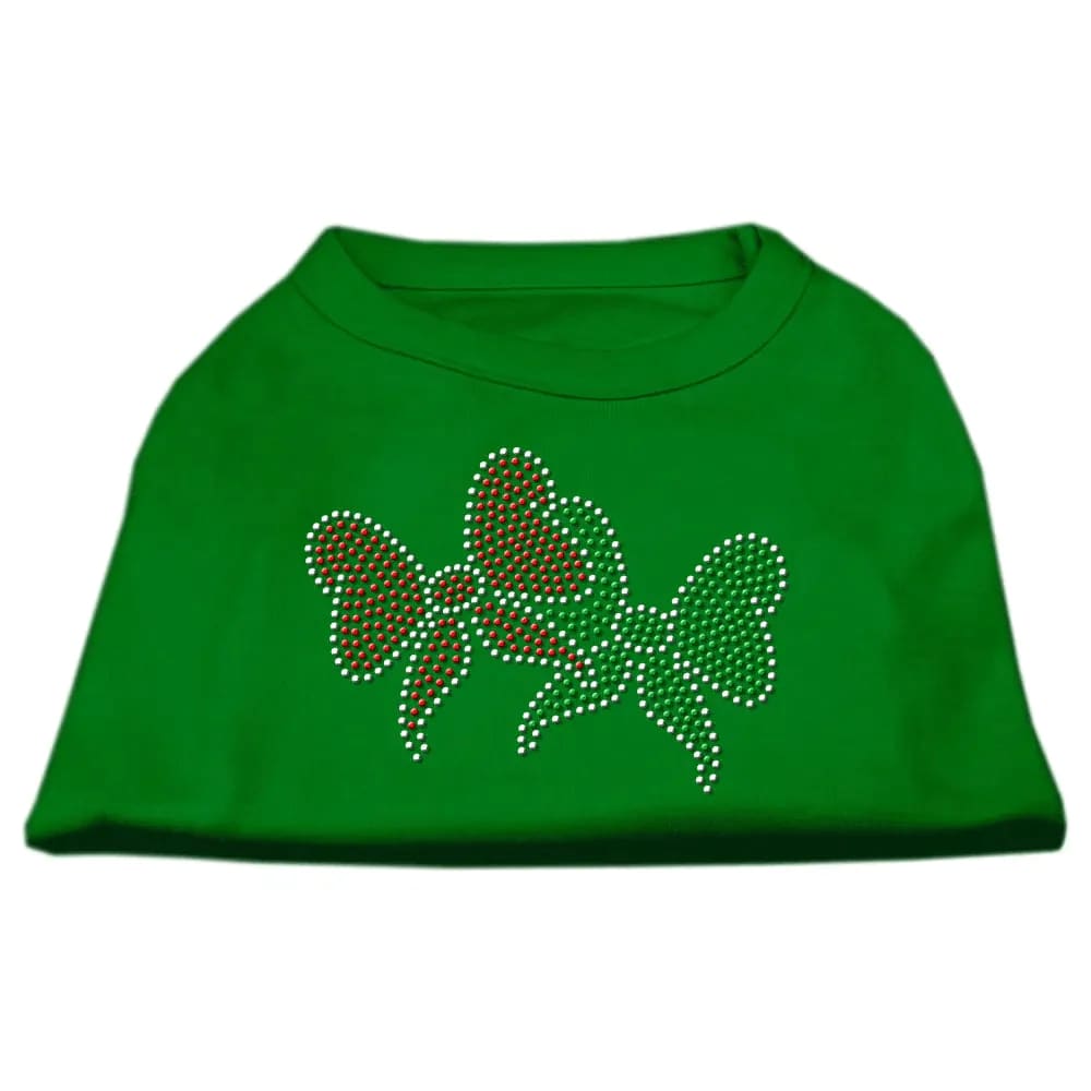 Christmas Bows Rhinestone Pet Shirt - Screen Print Shirts