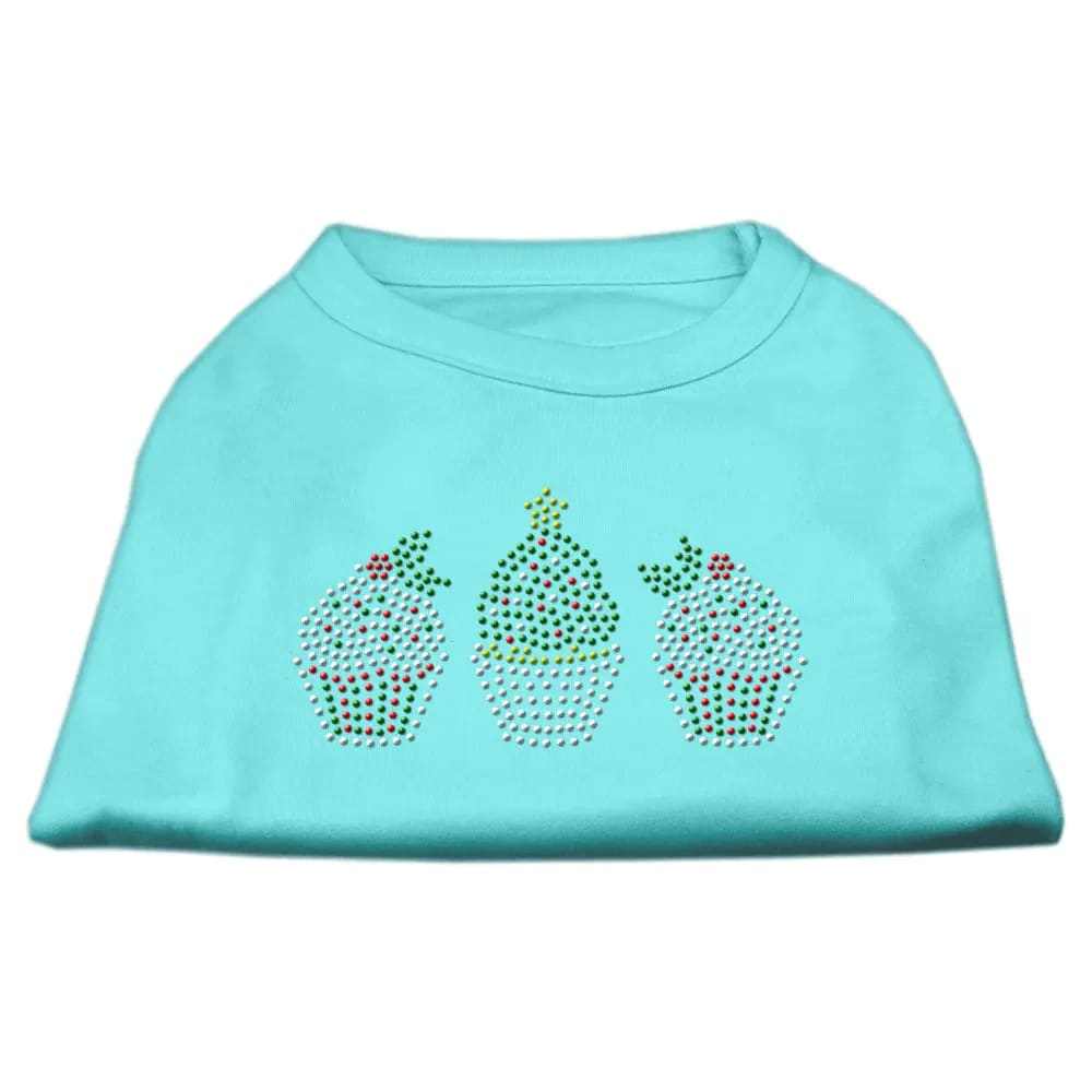 Christmas Cupcakes Rhinestone Pet Shirt - Screen Print