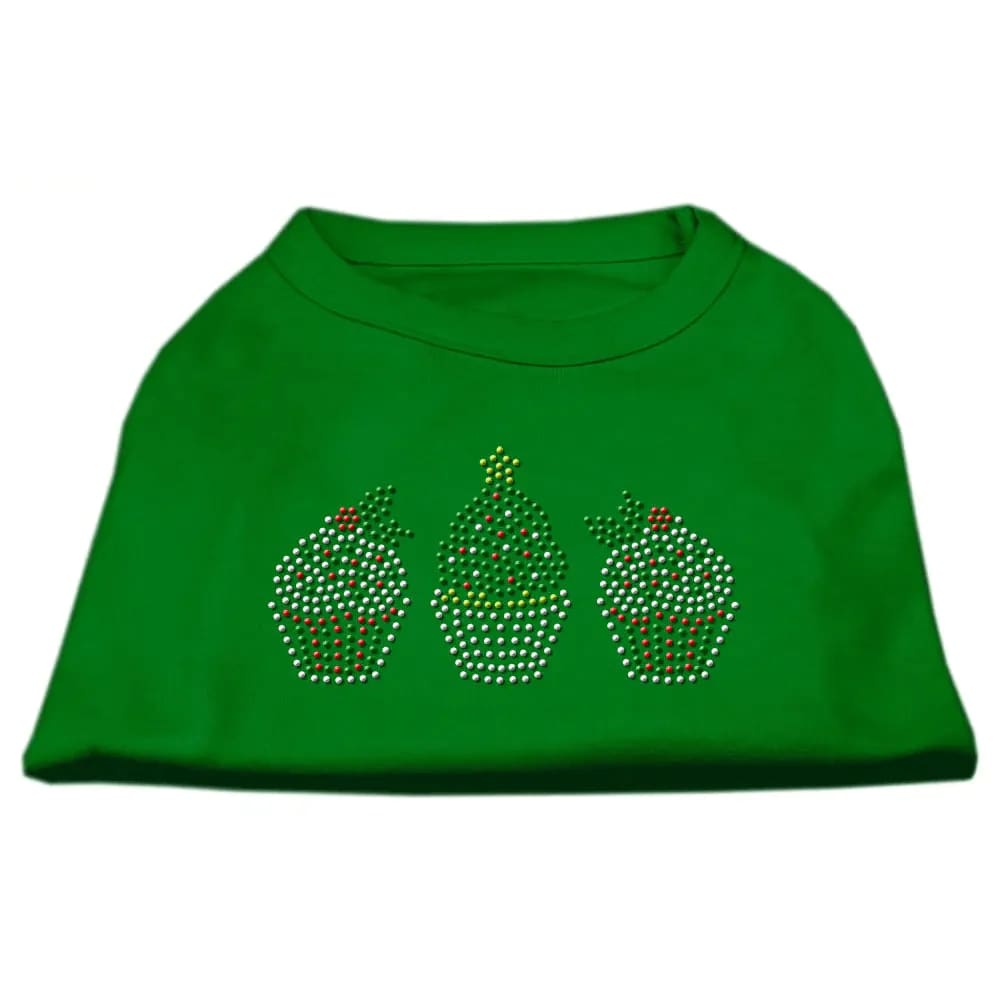 Christmas Cupcakes Rhinestone Pet Shirt - Screen Print