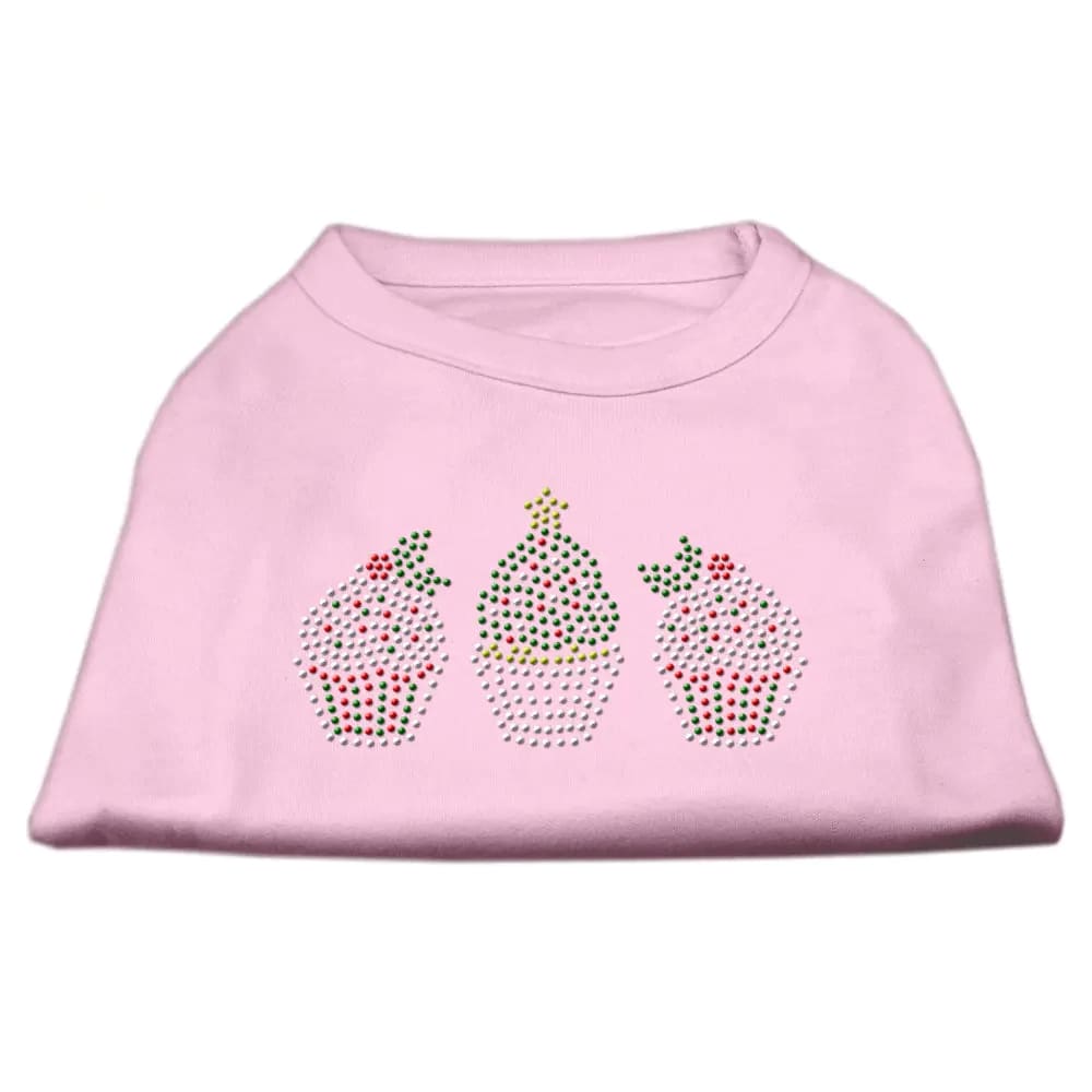 Christmas Cupcakes Rhinestone Pet Shirt - Screen Print