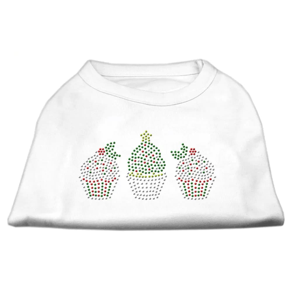 Christmas Cupcakes Rhinestone Pet Shirt - Screen Print