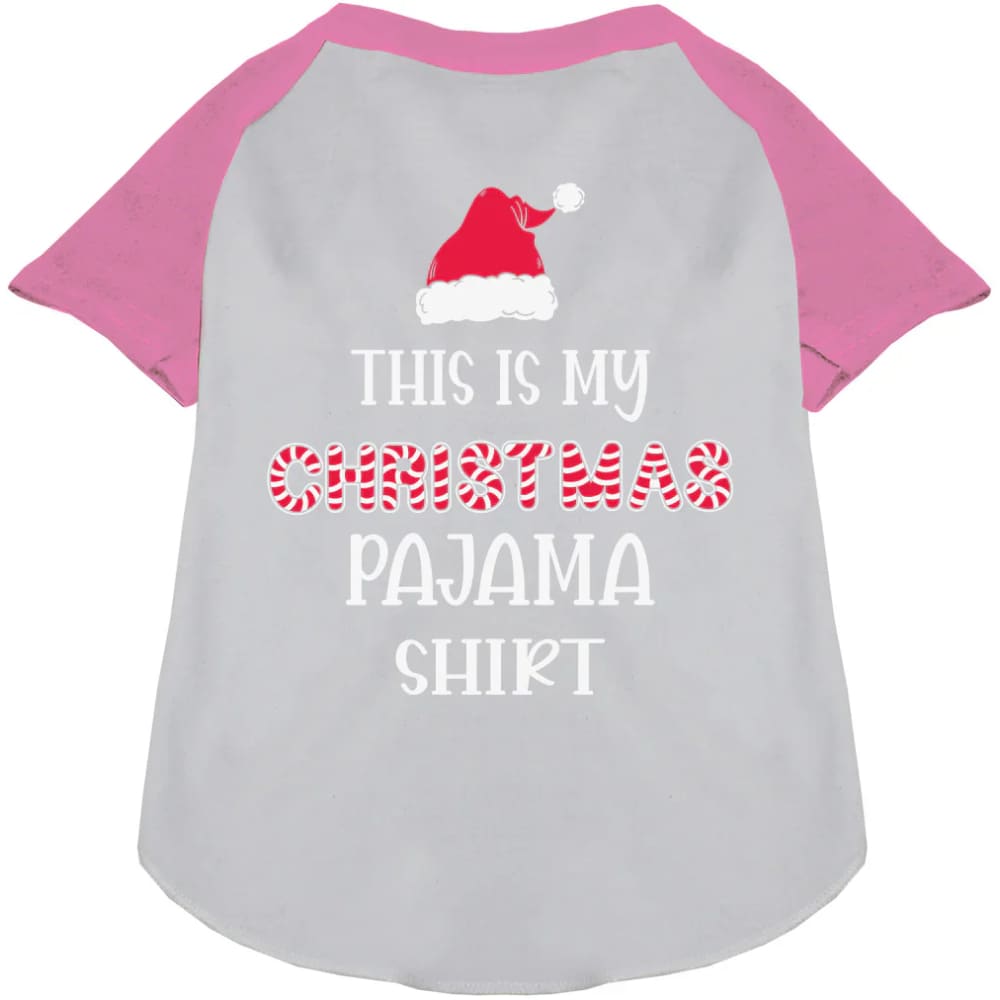 Christmas Pajama Shirt Pet Raglan Shirt - Screen Print