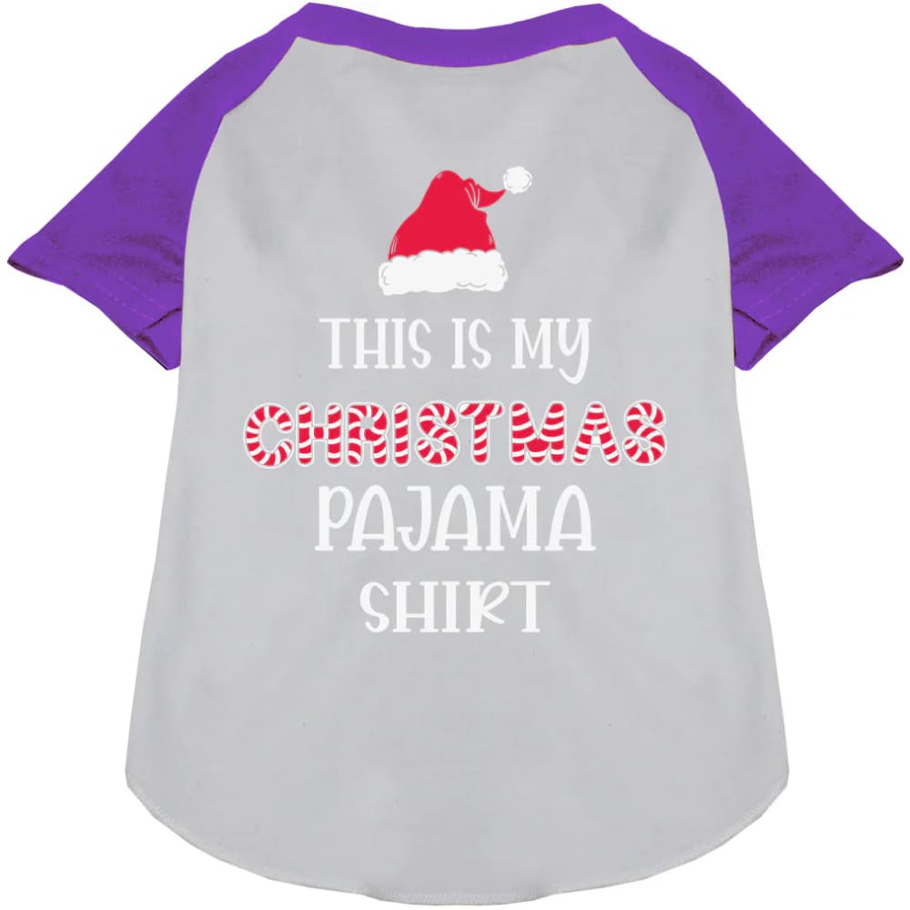 Christmas Pajama Shirt Pet Raglan Shirt - Screen Print