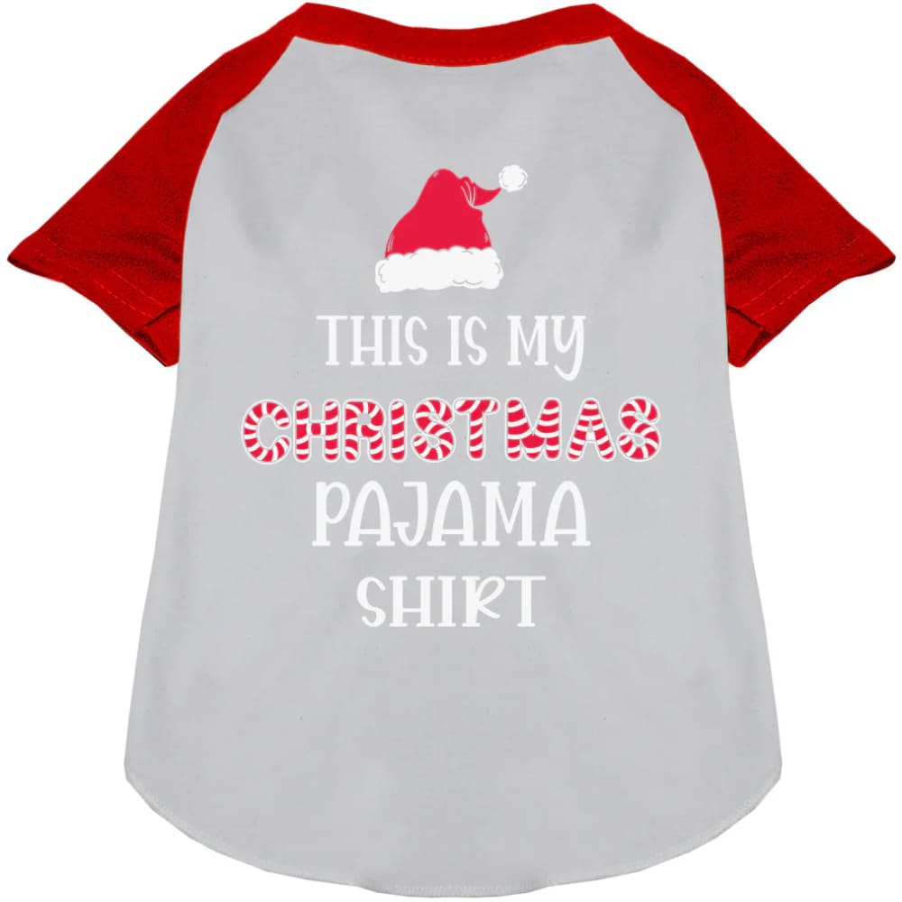 Christmas Pajama Shirt Pet Raglan Shirt - Screen Print