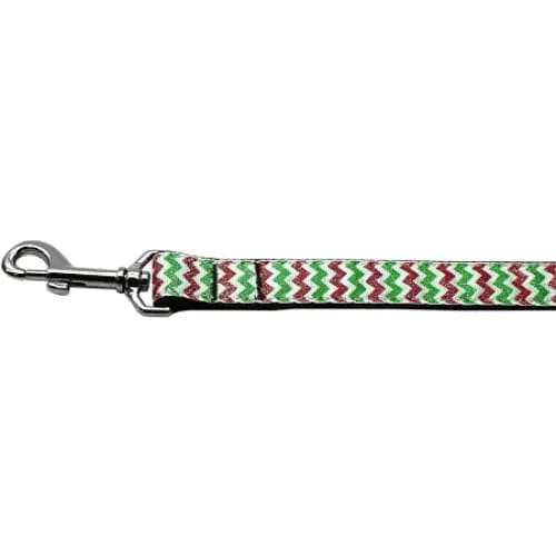 Christmas Sparkle Chevron Nylon Dog Collars and Leashes