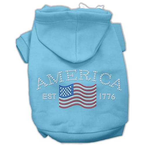 Classic America Rhinestone Pet Hoodie - Screen Print Hoodies