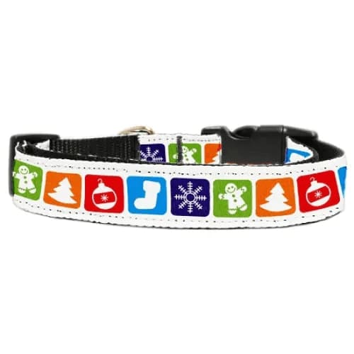 Classic Christmas Nylon and Ribbon Dog Collars and Leashes