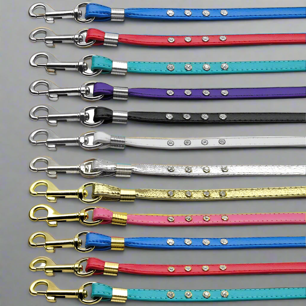 Clear Crystal 3/8’’ Rhinestone Leashes - Dog Leashes