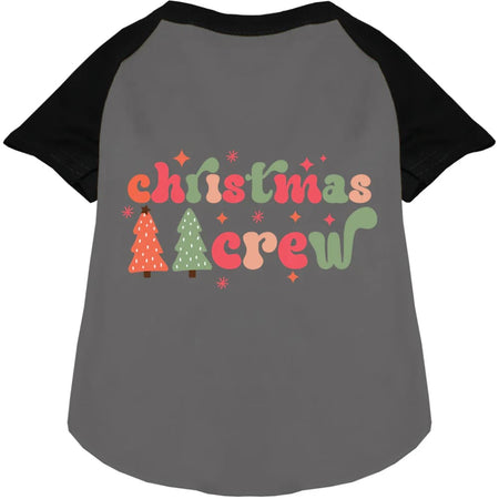 Cutesy Christmas Crew Pet Raglan Shirt - Screen Print Shirts