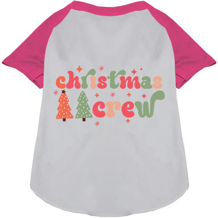 Cutesy Christmas Crew Pet Raglan Shirt - Screen Print Shirts