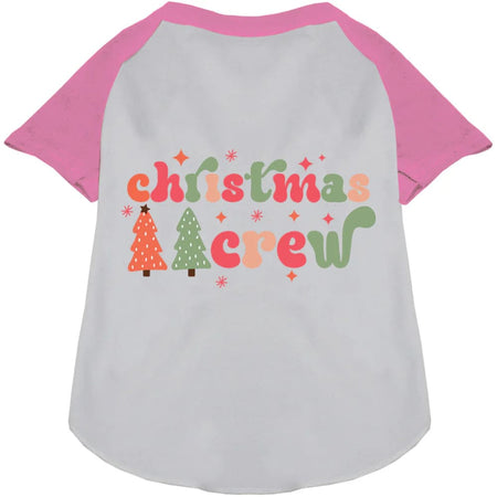 Cutesy Christmas Crew Pet Raglan Shirt - Screen Print Shirts