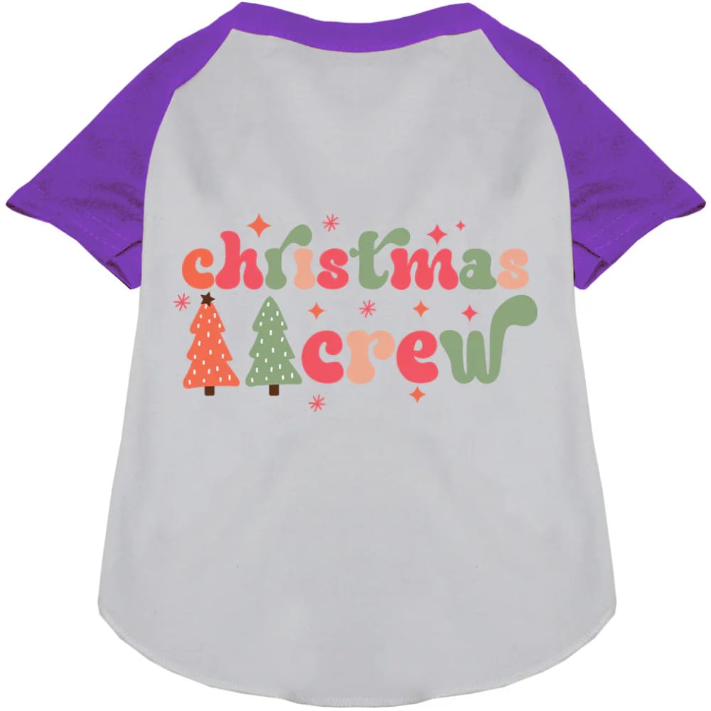 Cutesy Christmas Crew Pet Raglan Shirt - Screen Print Shirts