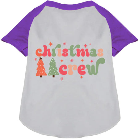 Cutesy Christmas Crew Pet Raglan Shirt - Screen Print Shirts