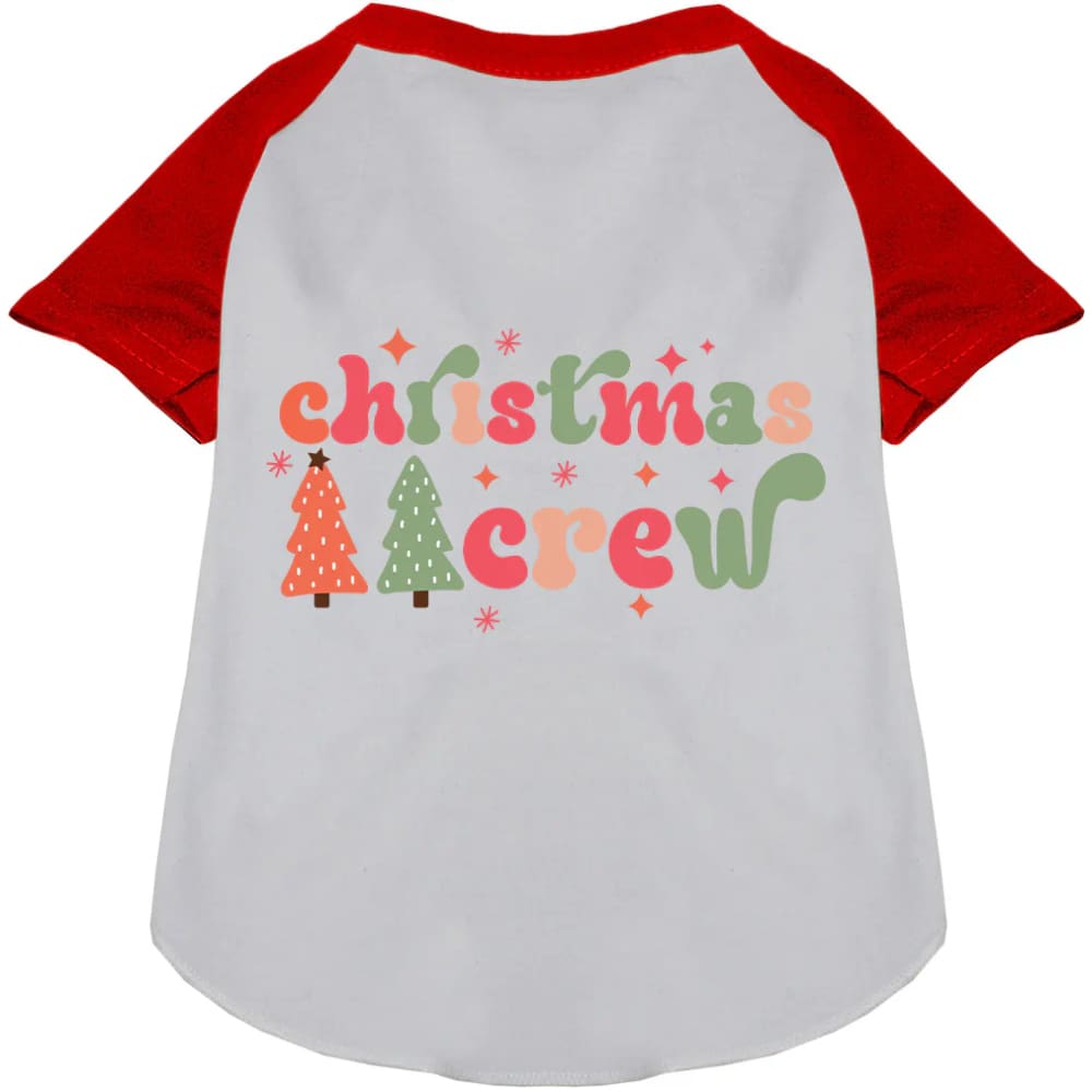 Cutesy Christmas Crew Pet Raglan Shirt - Screen Print Shirts