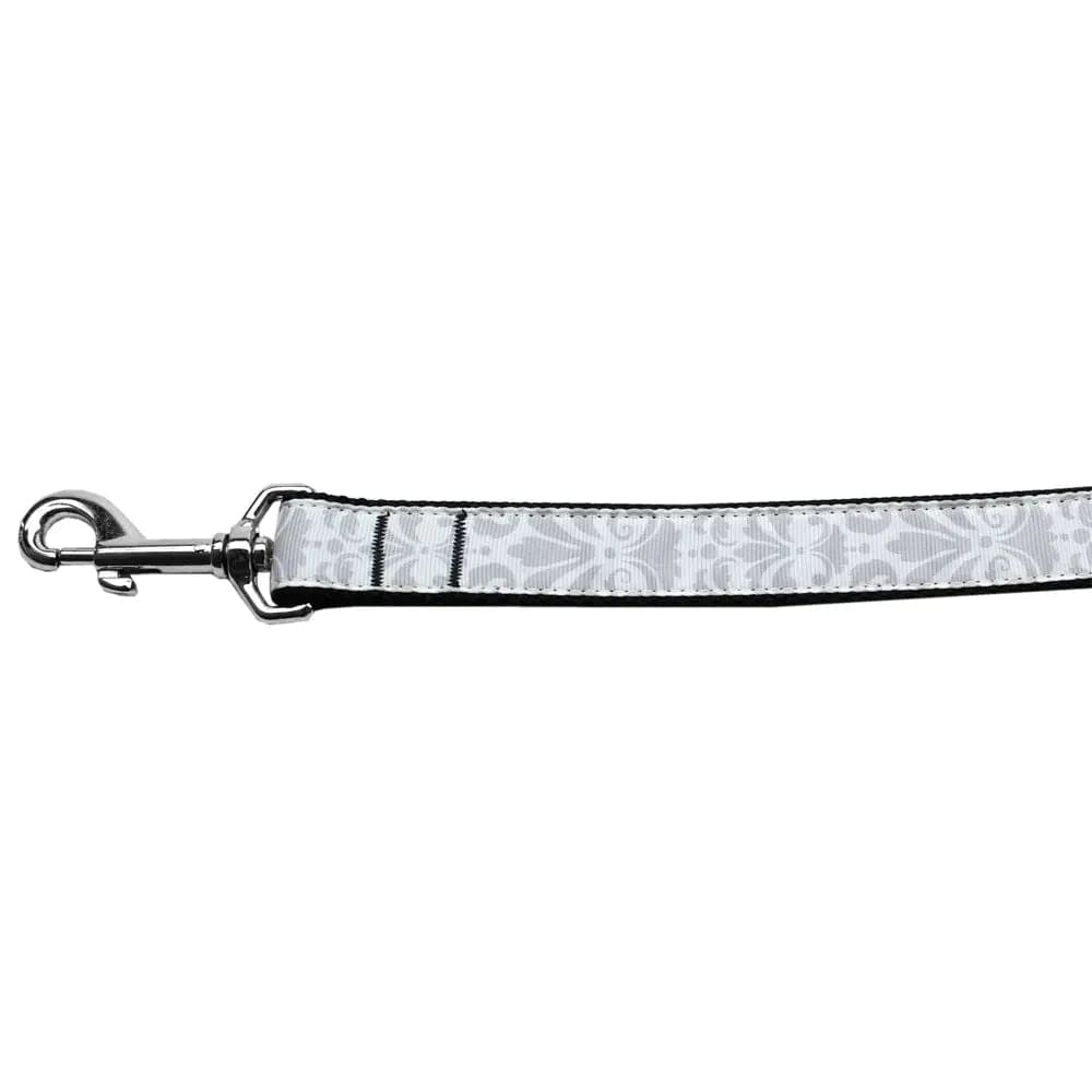 Damask Grey Nylon Dog Collar & Leash - Dog Collars - Nylon