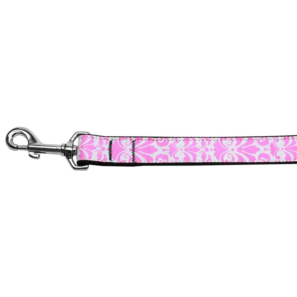 Damask Light Pink Nylon Dog Collar & Leashes - Dog Collars