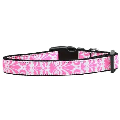 Damask Light Pink Nylon Dog Collar & Leashes - Dog Collars