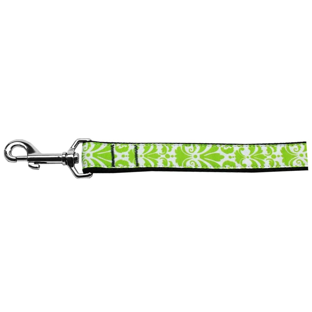 Damask Lime Green Nylon Dog Collar & Leash - Dog Collars