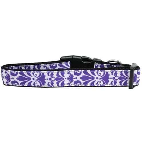 Damask Purple Nylon Cat Collar - Cat Collars - Classic