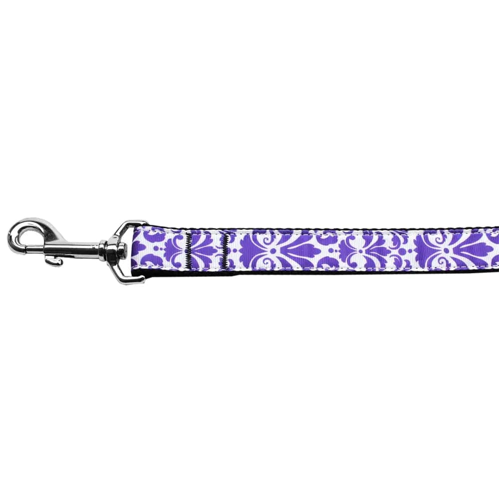 Damask Purple Nylon Dog Collar & Leash - Dog Collars - Nylon