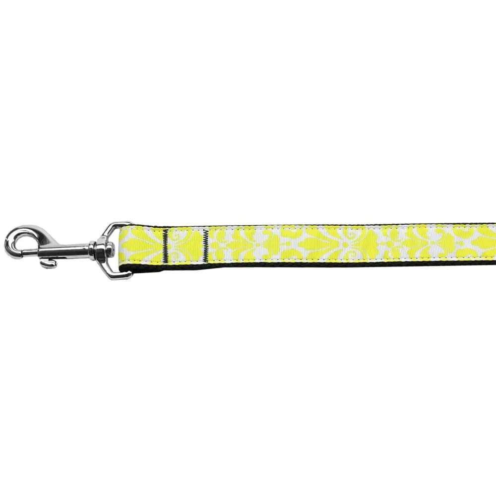 Damask Yellow Nylon Dog Collar & Leash - Dog Collars - Nylon