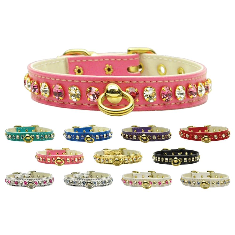 Deluxe Colored Crystal Jewelry Set Dog Collar - Dog Collars