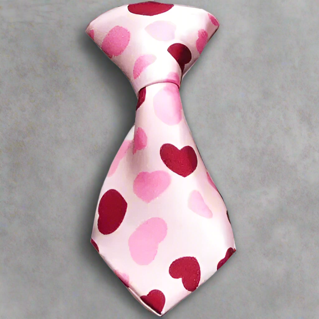 Dog Neck Tie Hearts - Neck Tie - Standard