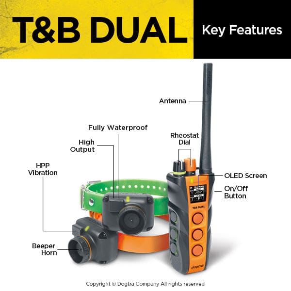 Dogtra T&B Dual 2-Dog Long Range 1.5-Mile Training & Beeper