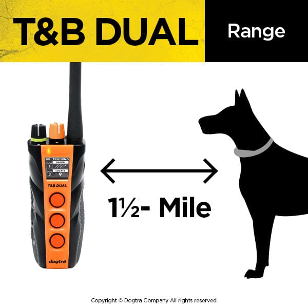 Dogtra T&B Dual 2-Dog Long Range 1.5-Mile Training & Beeper