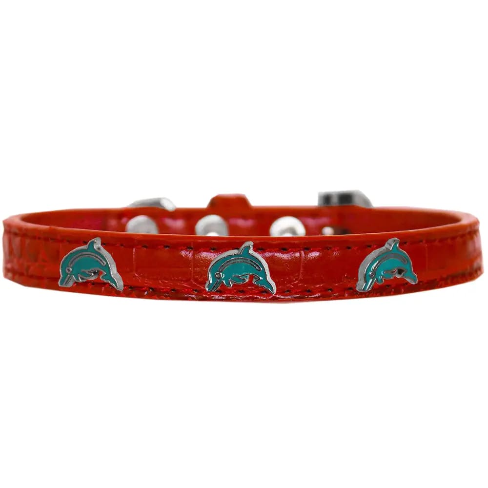 Dolphin Widget Croc Dog Collar - Dog Collars - Designer Croc