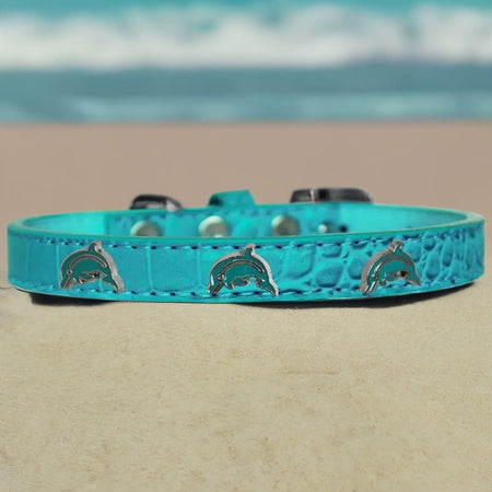 Dolphin Widget Croc Dog Collar - Dog Collars - Designer Croc