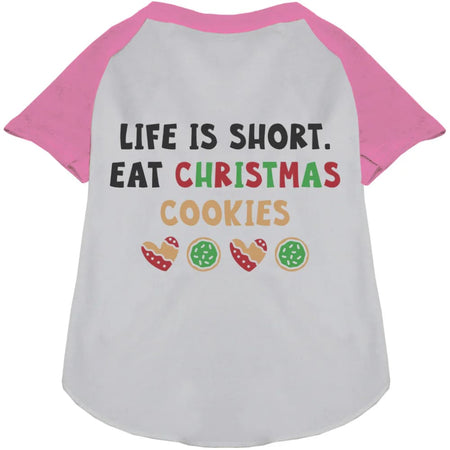 Eat Christmas Cookies Pet Raglan Shirt - Screen Print Shirts