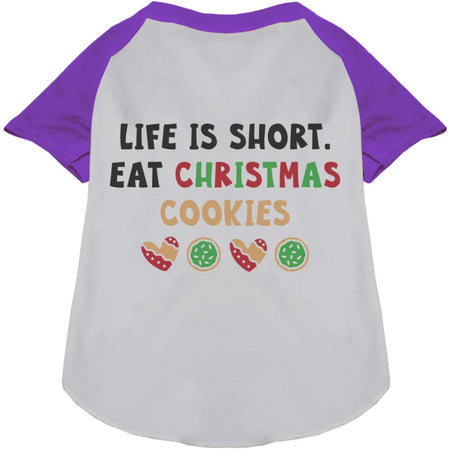 Eat Christmas Cookies Pet Raglan Shirt - Screen Print Shirts