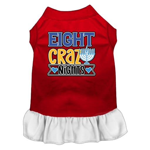 Eight Crazy Nights Screen Print Pet Dress - Hanukkah Dress