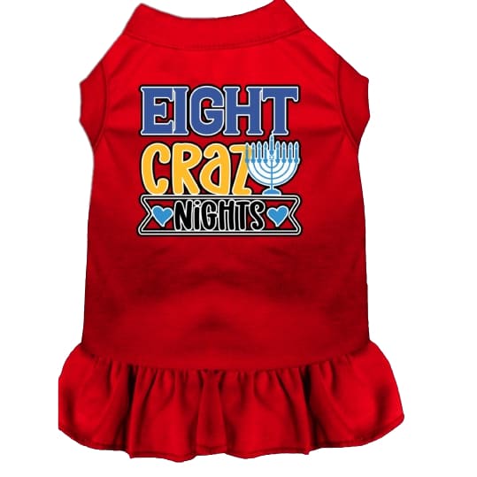 Eight Crazy Nights Screen Print Pet Dress - Hanukkah Dress